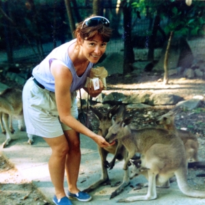 Meeting kangaroos in Queensland, Australia, 1994. Photo: Julie Pendray.
